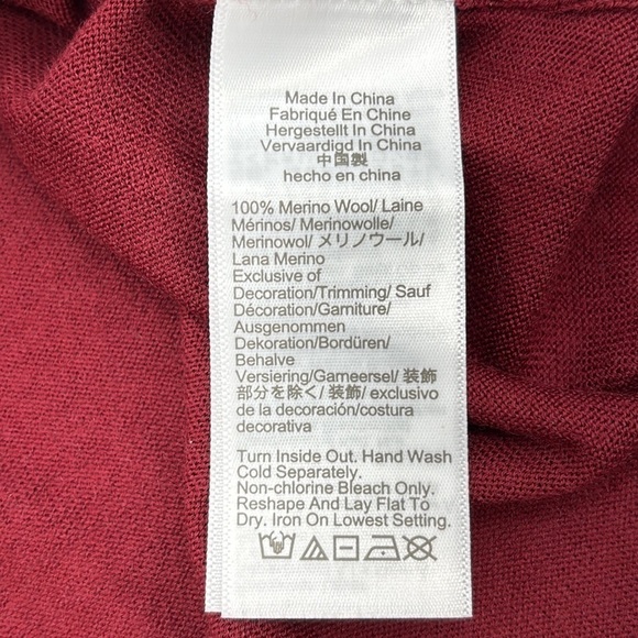 J. Crew Carolyn embellished crewneck burgundy sweater merino wool XS NWT CE699 - Picture 8 of 12